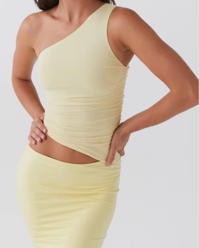 Yellow One Shoulder Dress - Image 3