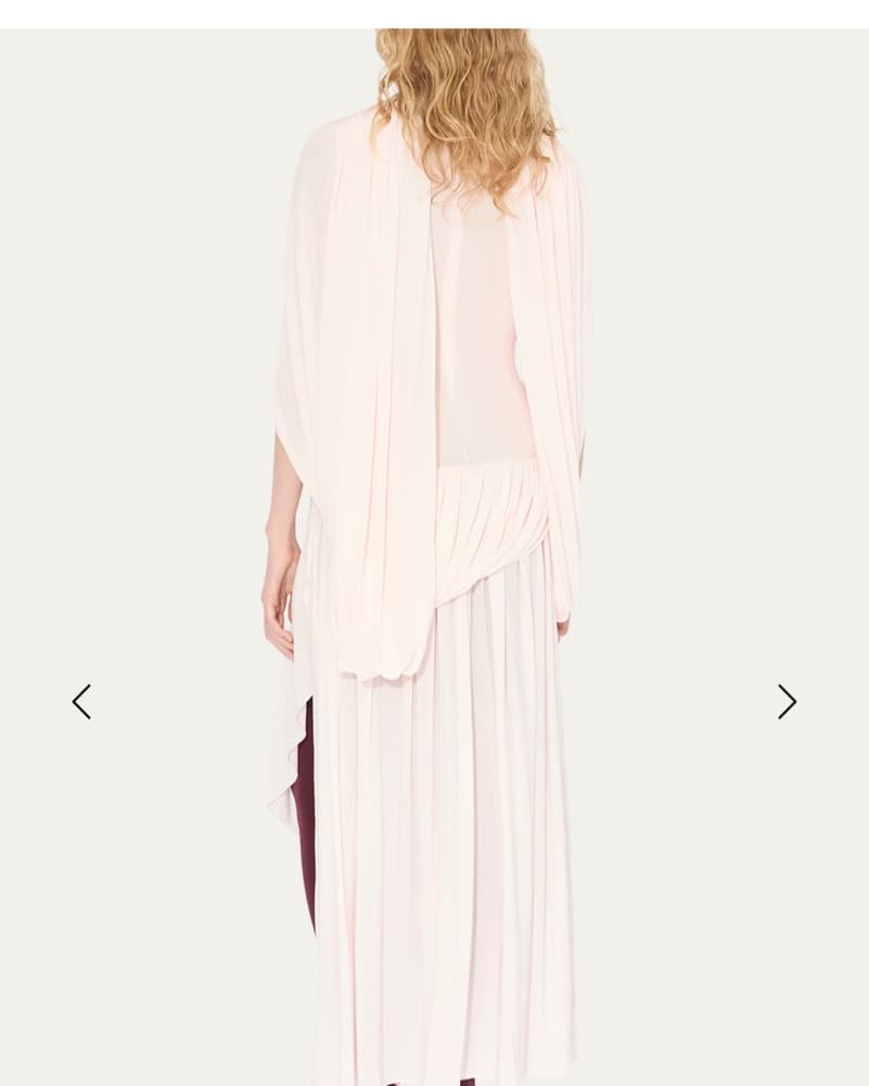 ALAIA Mock Neck Draped Gown with Cape - Image 3
