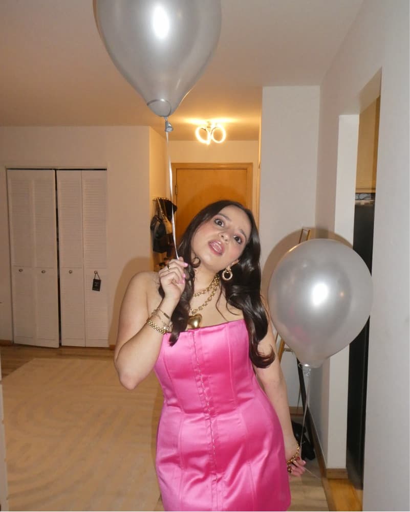 Guizio Pink Satin Corset Dress - Image 1