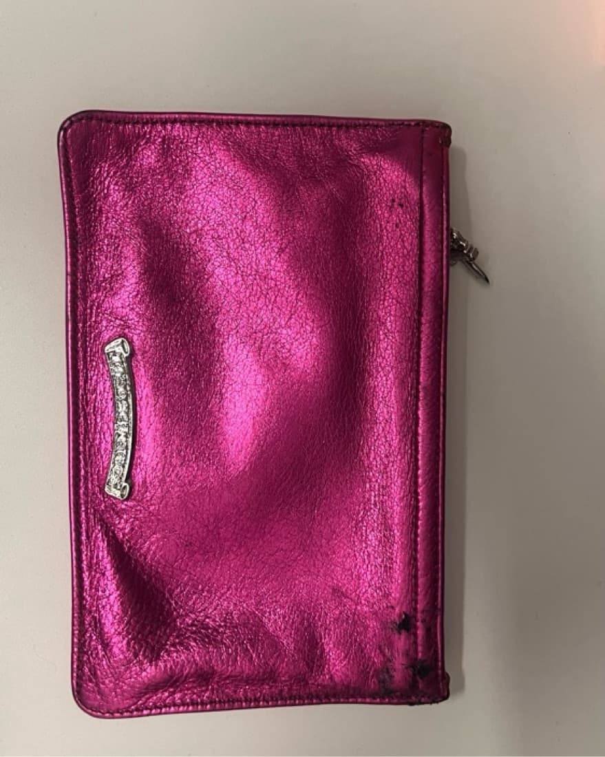Metallic Magenta Zippered Clutch - Image 3