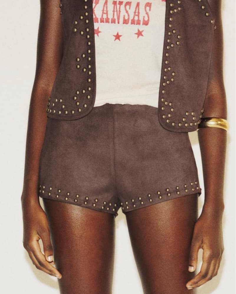 Studded Suede Shorts  - Image 2