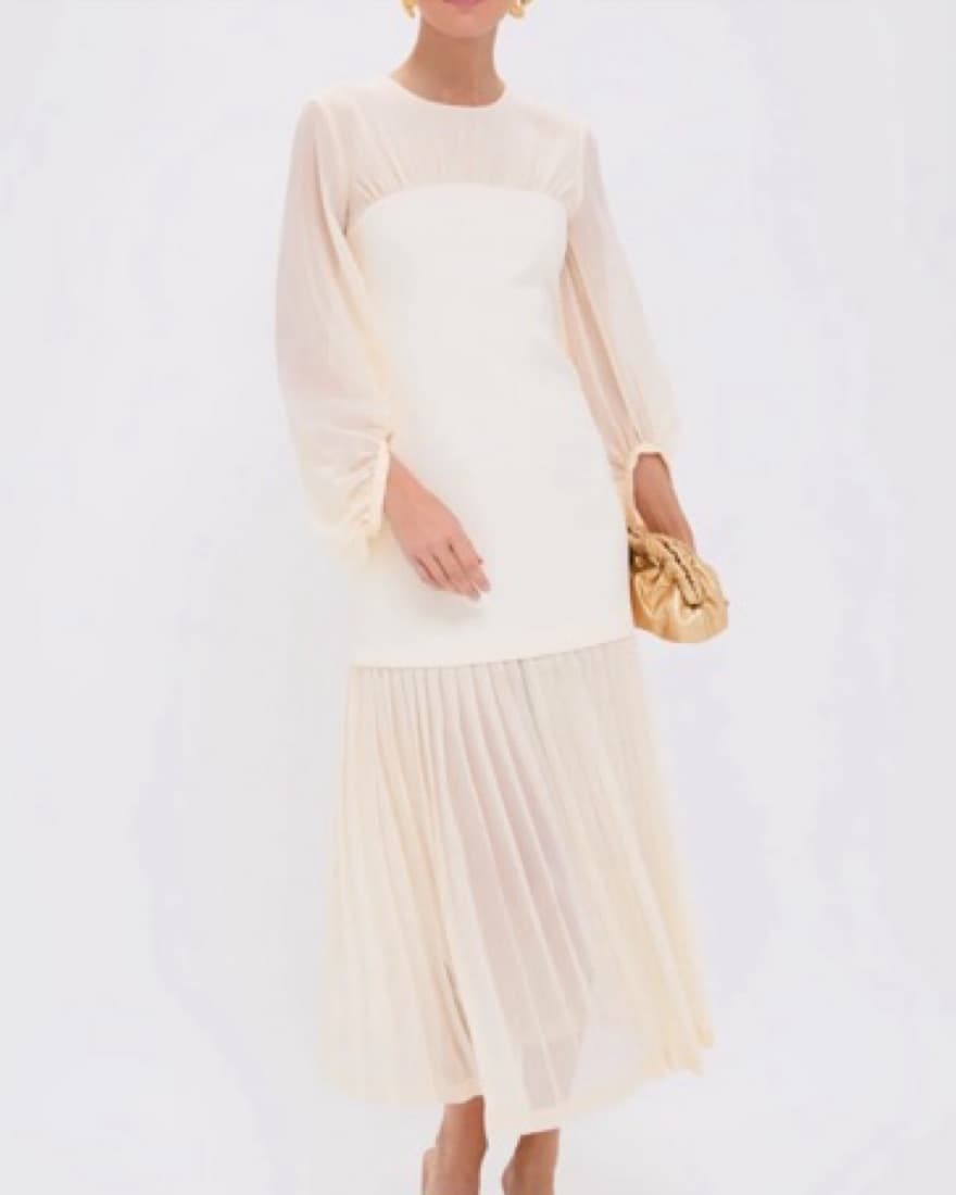 Ivory Pleated Dress - Image 2