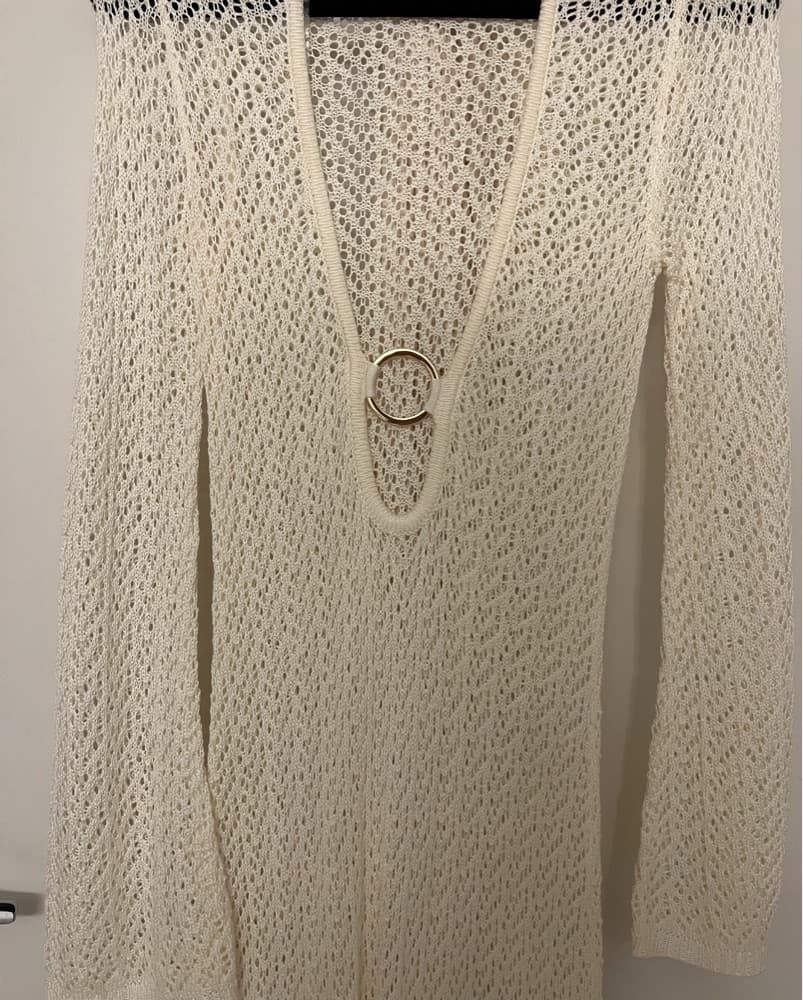 White Crochet Maxi Dress - Image 2