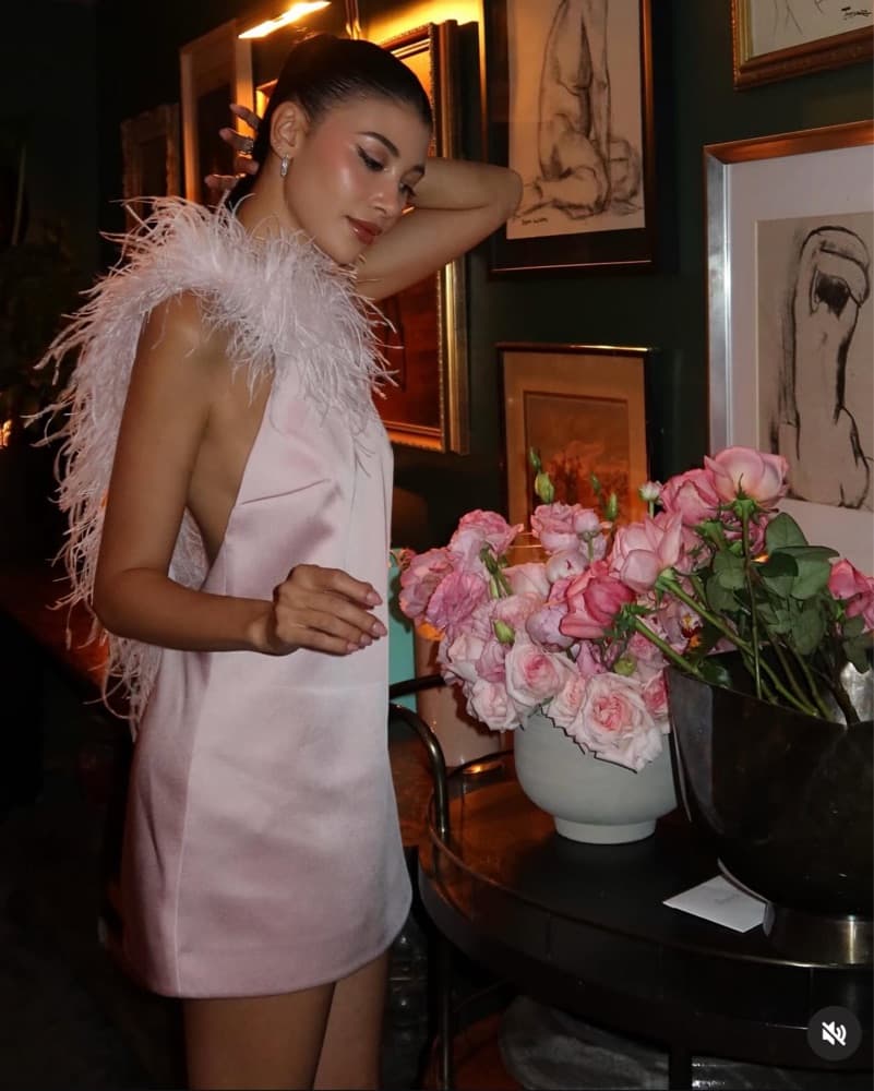 Retrofete Feather Mini Dress - Image 1