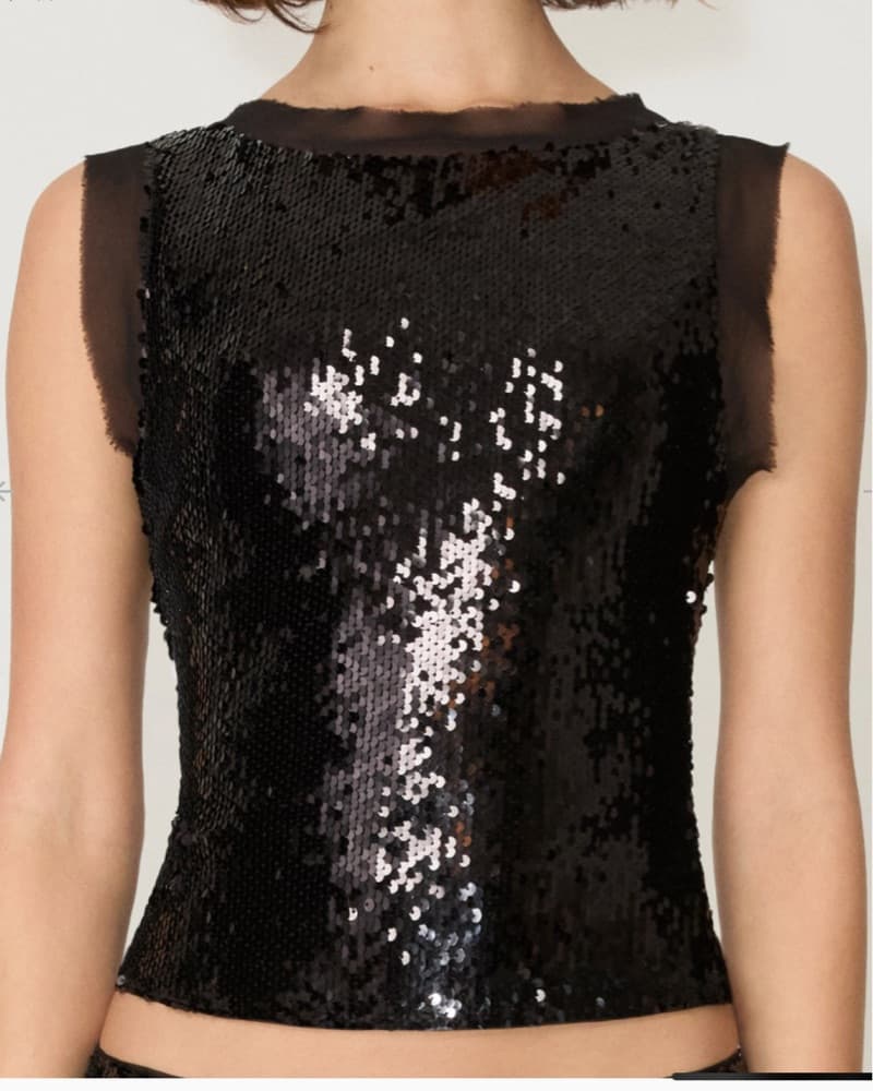 KHY Black Sequin Tank - Image 1