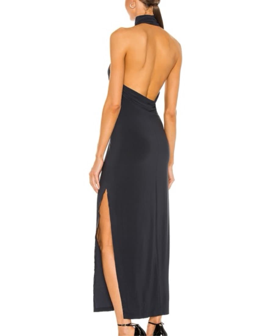 NORMA KAMALI HALTER SIDE SLIT GOWN - Image 3