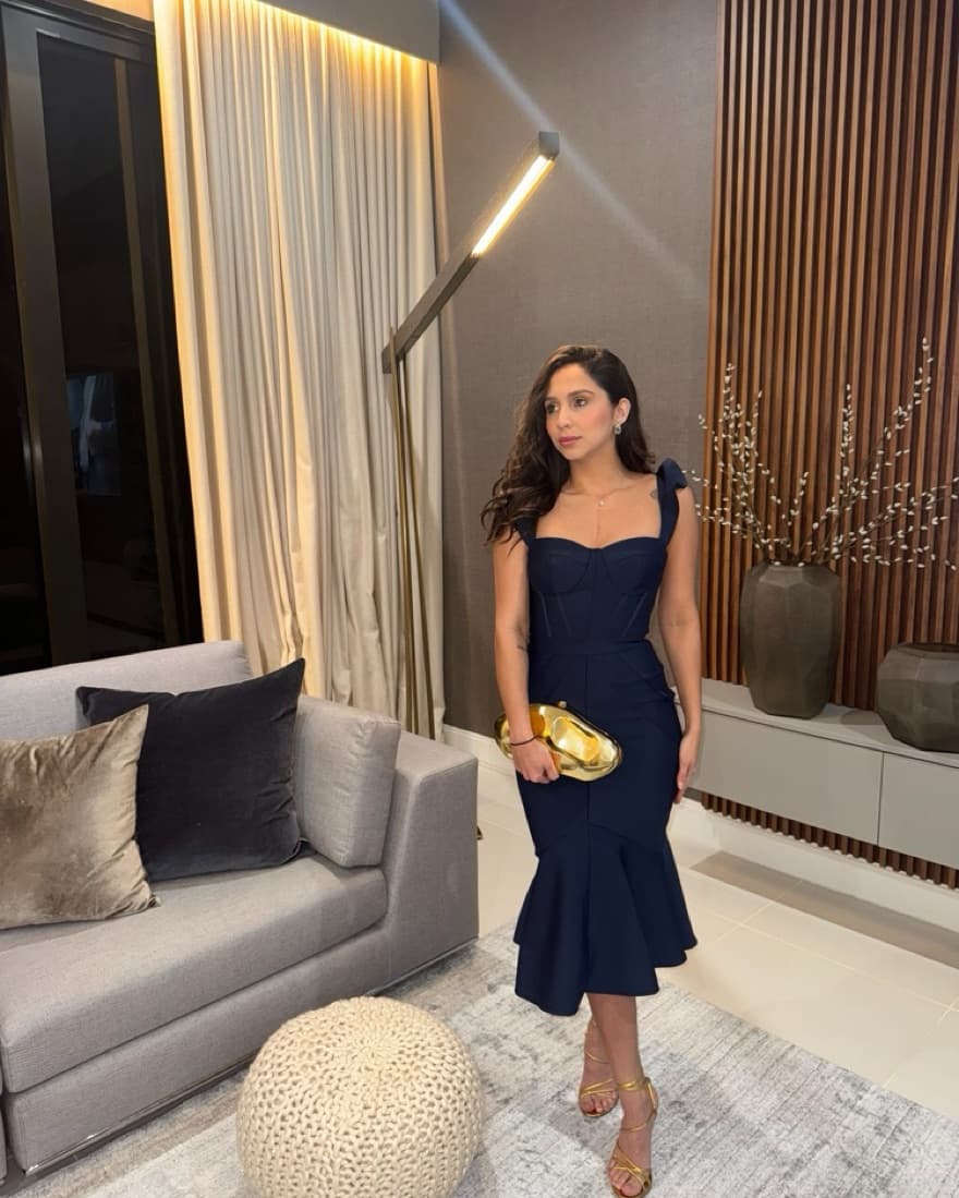 Elegant Navy Blue Mermaid Dress - Image 3