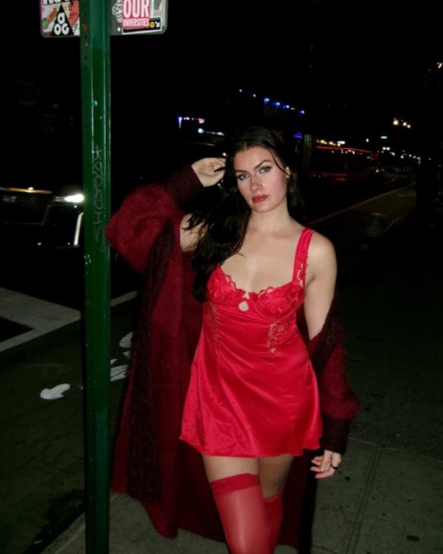 For Love & Lemons Red Rose Slip Dress - Image 1