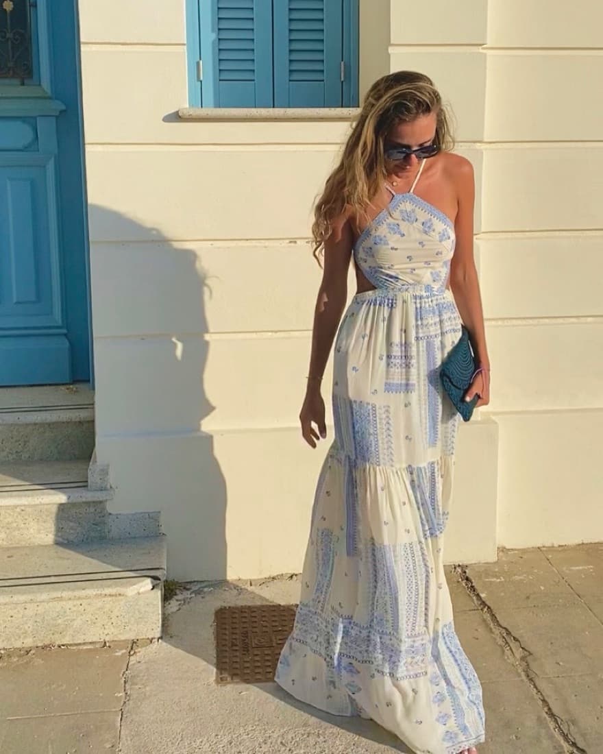 Maxi Dress Blue And White Bash - Image 1