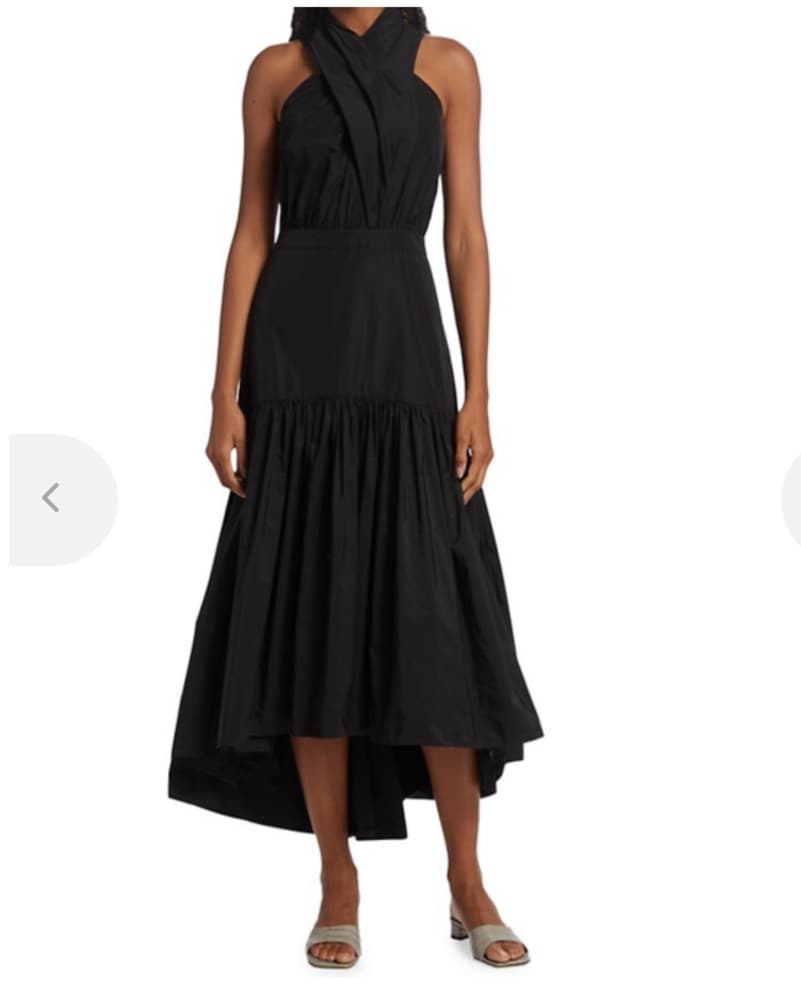 Veronica Beard Black Halter Midi Dress - Image 1