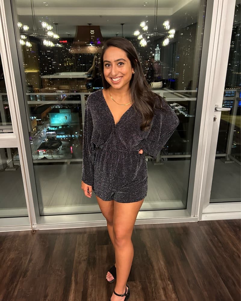 Black Sparkly Mini Romper - Image 2