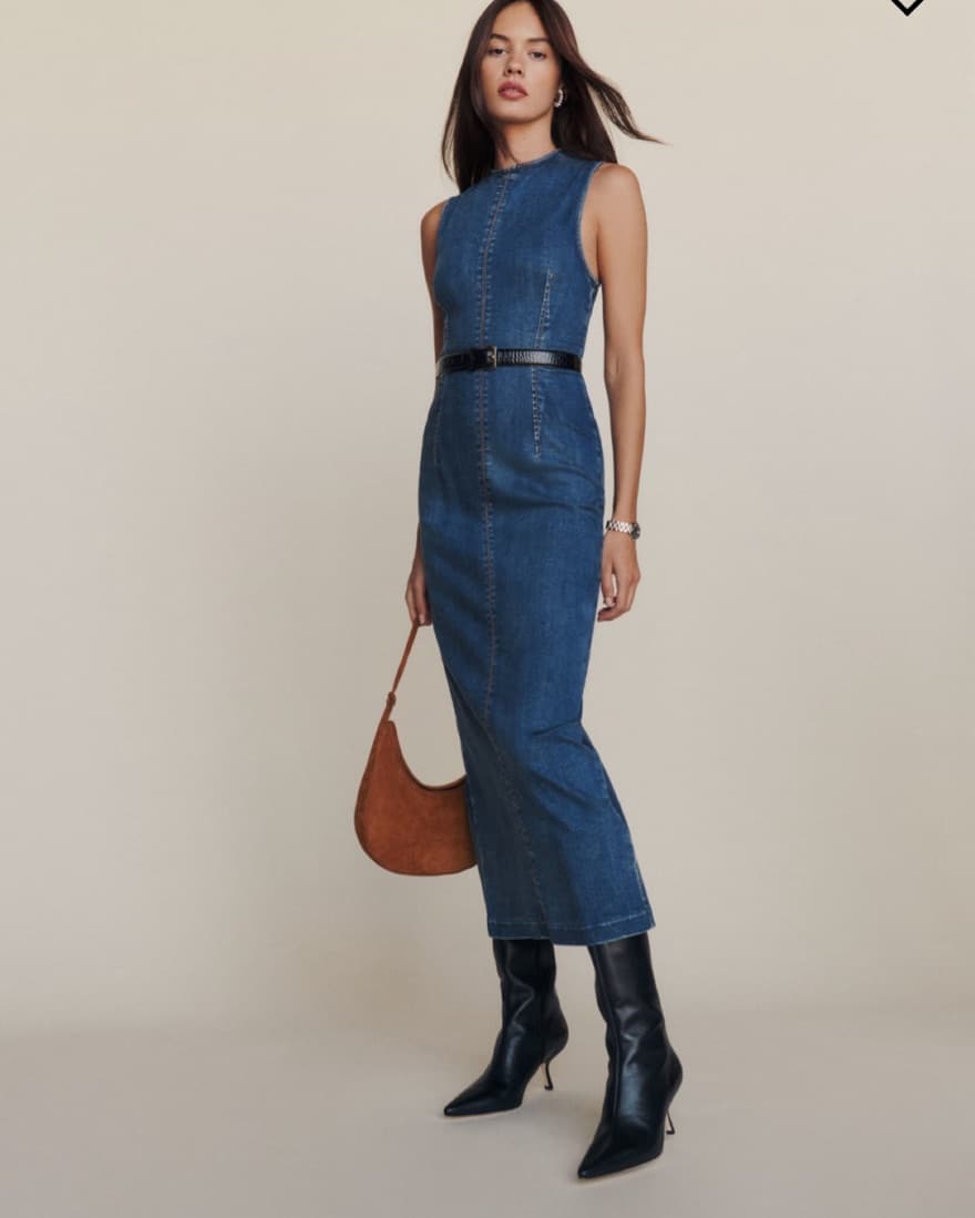 Reformation Kendi Denim Midi Dress - Image 2