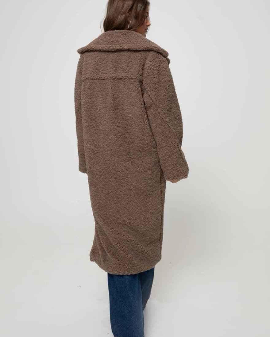 Princess Polly Sonoma Brown Teddy Coat - Image 5