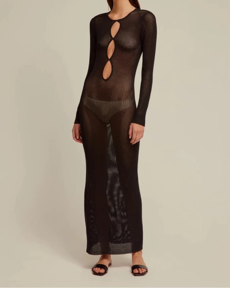 Venroy Crochet Knit Cut Out Dress - Image 2