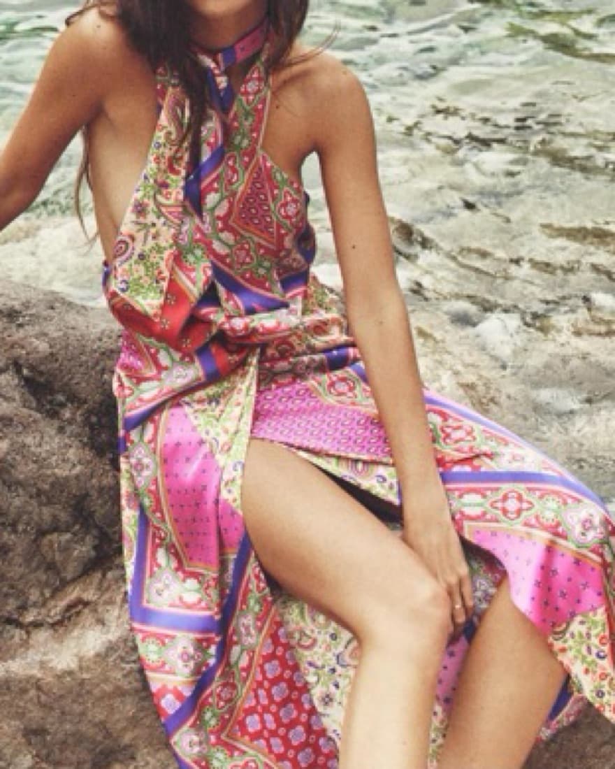 Printed Silk Midi dress - Image 1