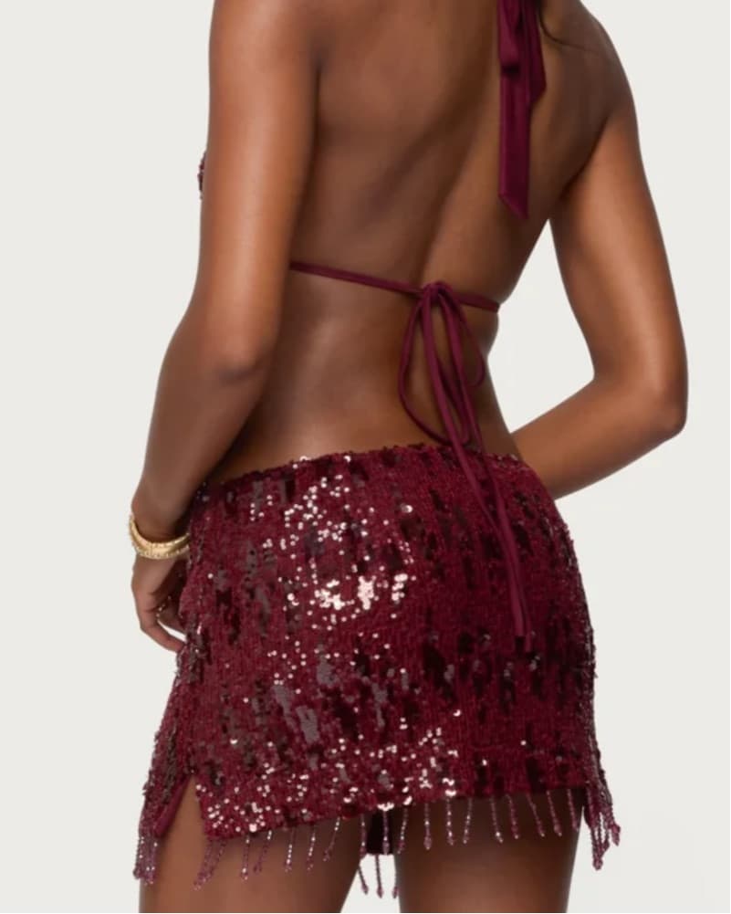 Halter Top and Mini Skirt Beaded Set - Image 2