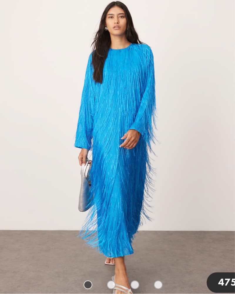 Asos Blue All Over Fringe Maxi - Image 1