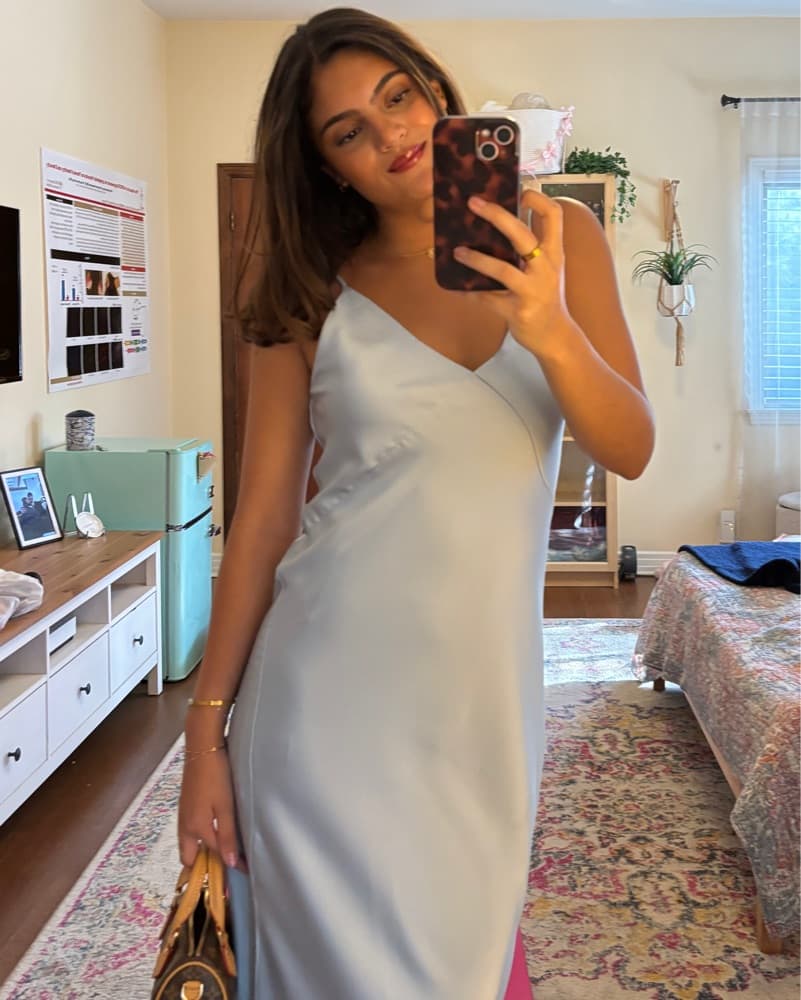 Rag And Bone Blue Satin Maxi Dress - Image 3