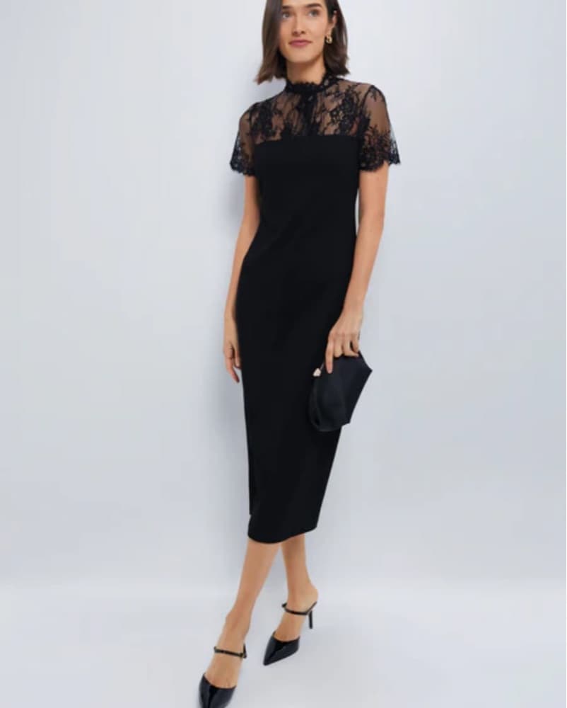 Tuckernuck Black Lace Midi Dress - Image 1