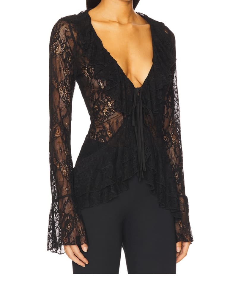 More To Come Alisia Black Lace Blouse - Image 2