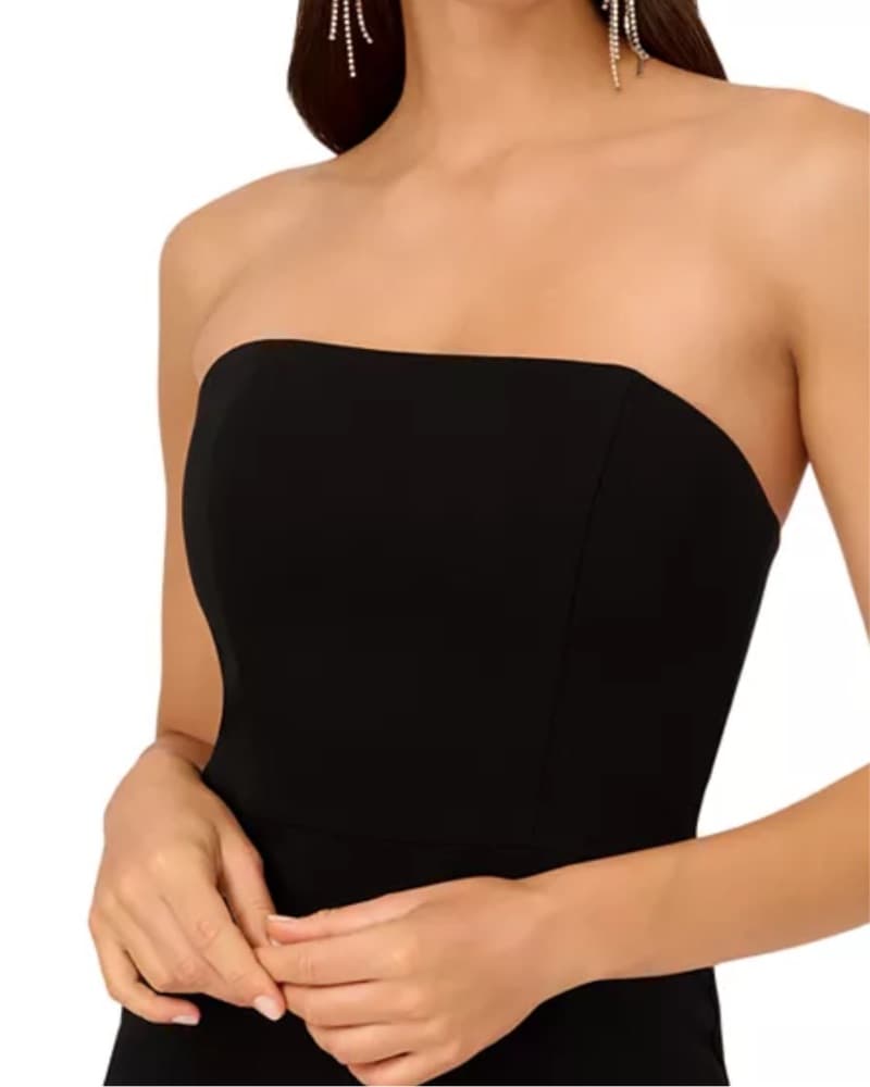 Strapless Bow Hem Twill Dress Liv Foster - Image 4