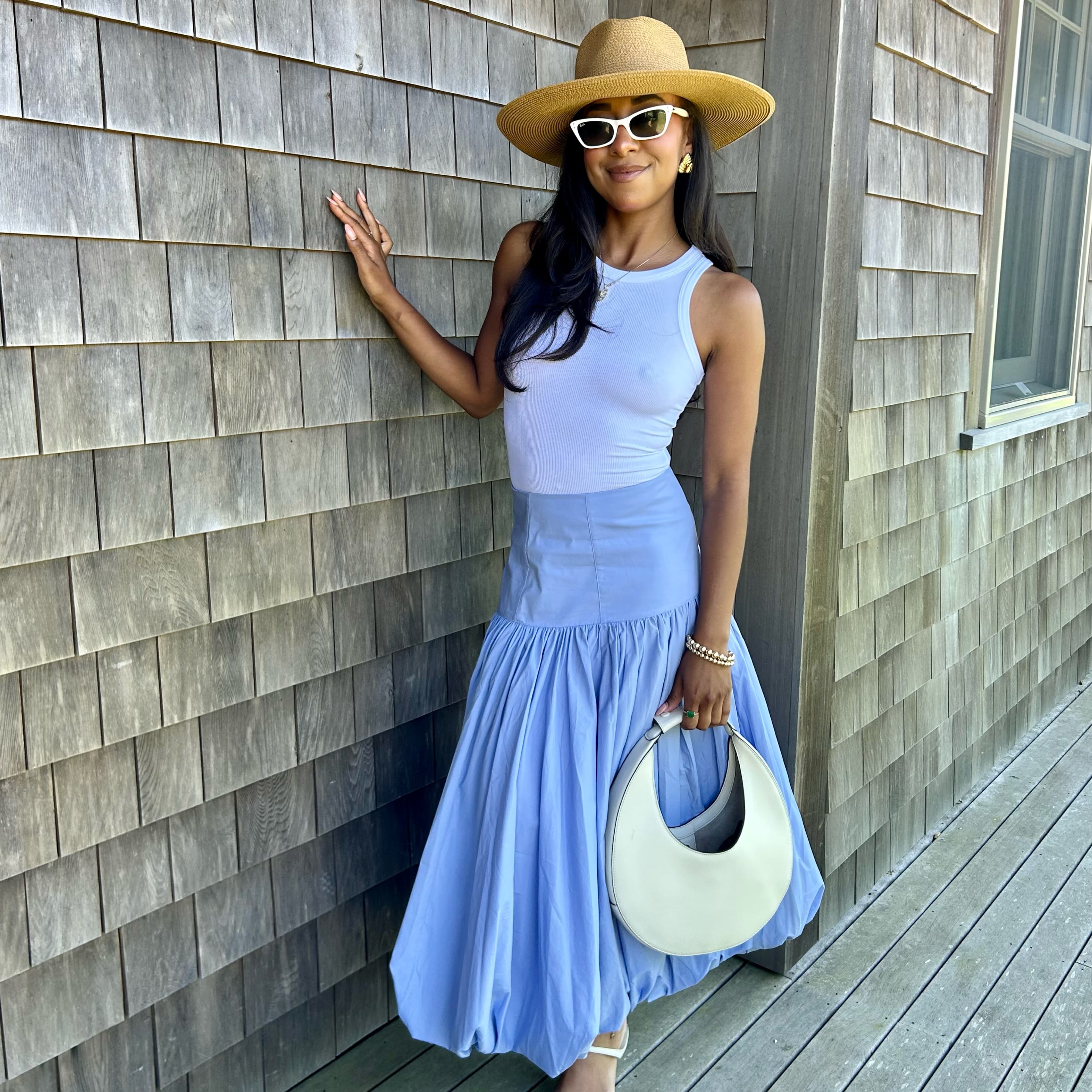 Cinq a sept bubble Hem Powder Blue Skirt - Image 4