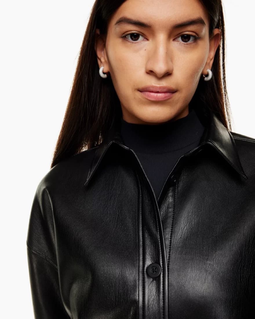 Black Leather Jacket Aritzia Babaton - Image 4