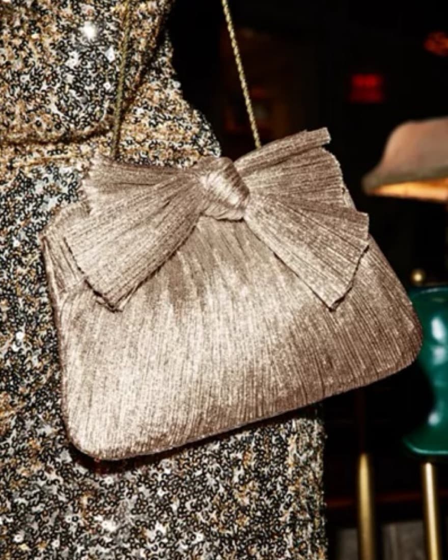 Loeffler Randall Gold Bow Purse - Image 4