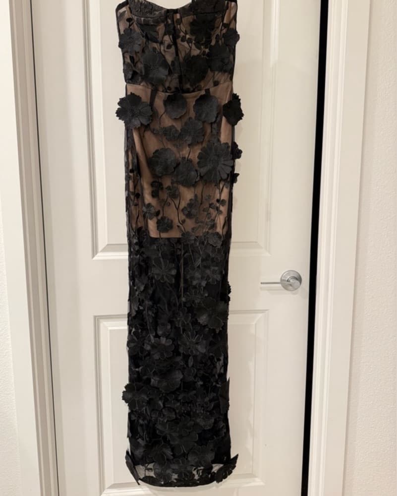 Bronx Banco Black Jasmin Flower Gown XS - Image 6
