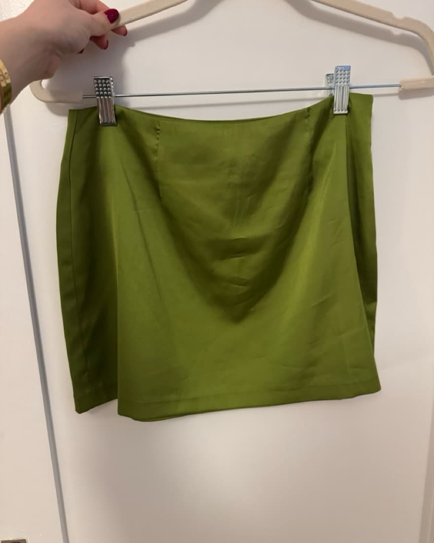 Green Silk Daily Drills Skirt  - Image 1
