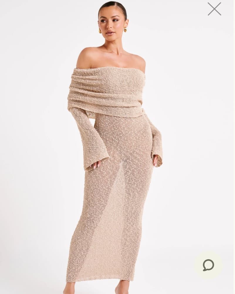 Meshki Knit Off The Shoulder Maxi Dress - Image 1