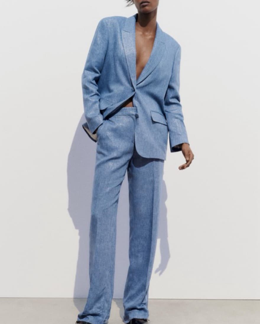 Blue Linen Suit - Image 1