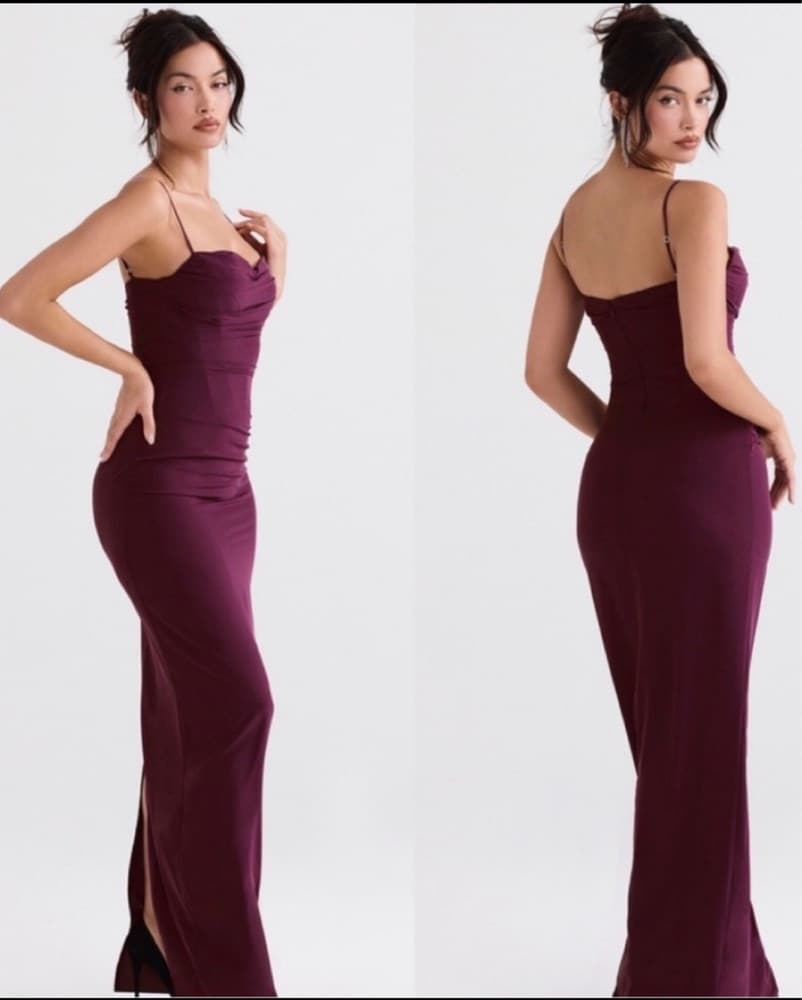 House of CB 'Lani' Merlot Corset Maxi Dr - Image 3