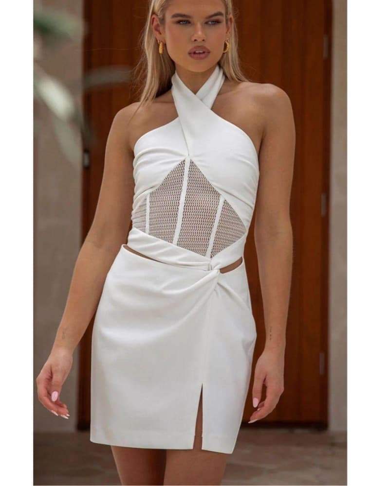Sabo Skirt White Mini Dress - Image 1