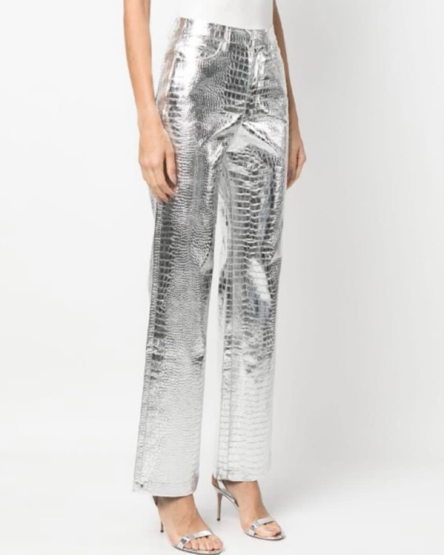 ROTATE  - Metallic Wide-Leg Pants - Image 2