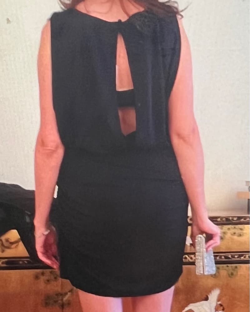 Navy Shirred Mini Dress - Image 2