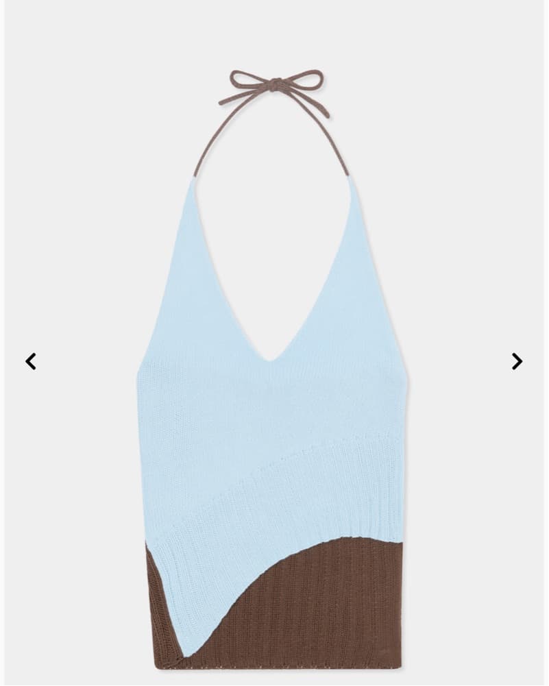 Ellis Rib Knit Asymmetrical Halter Top - Image 4