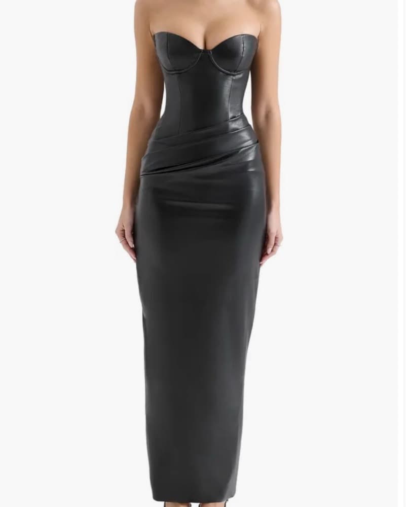 Juliana Corset Faux Leather Dress - Image 1