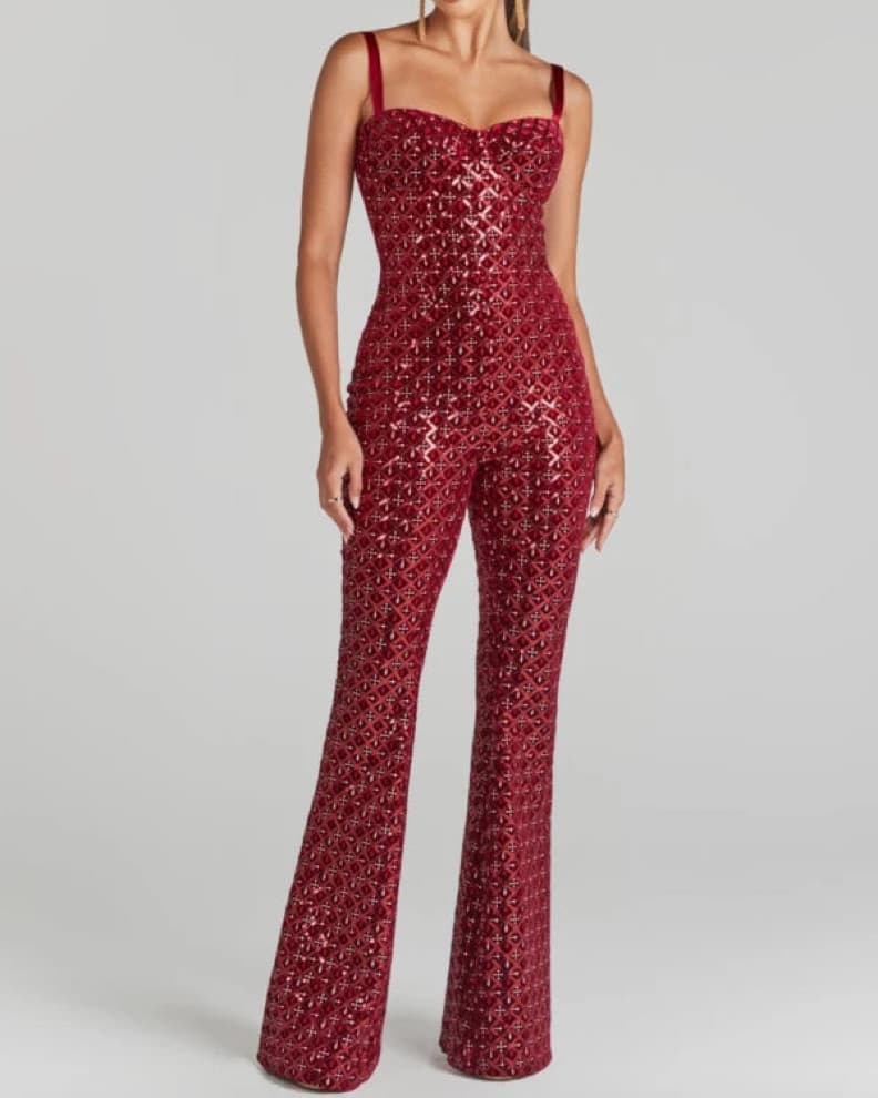 Nadine Merabi Red Hailey Jumpsuit - Image 1