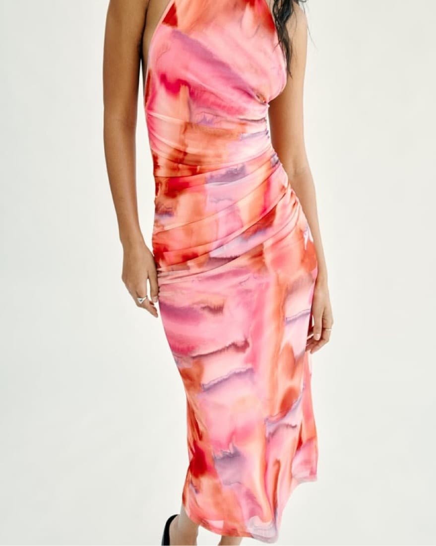 Printed Tulle Midi Dress - Image 2
