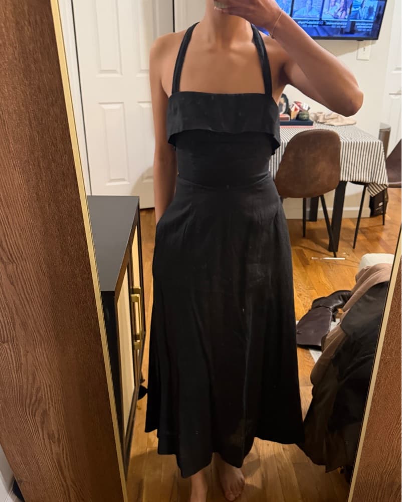 Elegant Black Midi Dress - Image 3