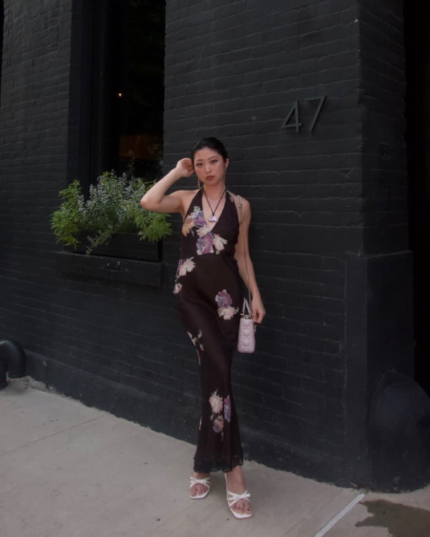 Dana Foley Vintage Halter Neck Dress  - Image 3