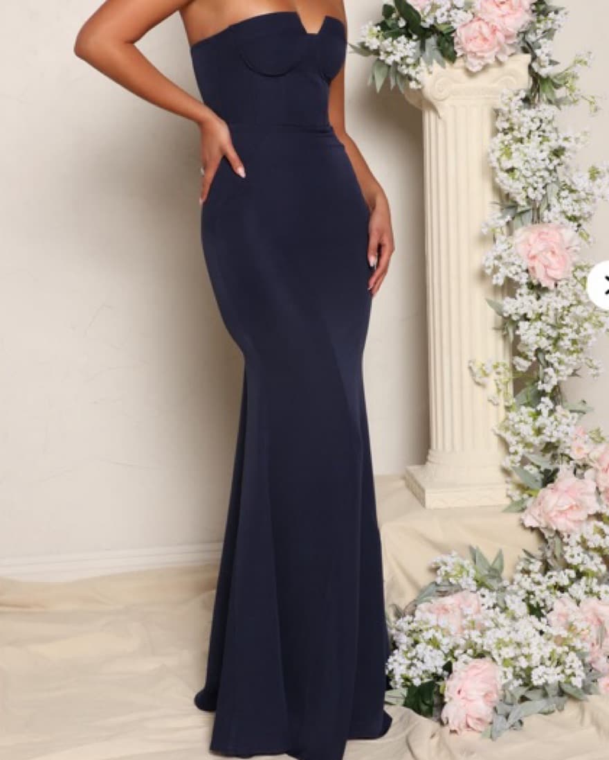 fashion nova navy blue maxi gown - Image 1