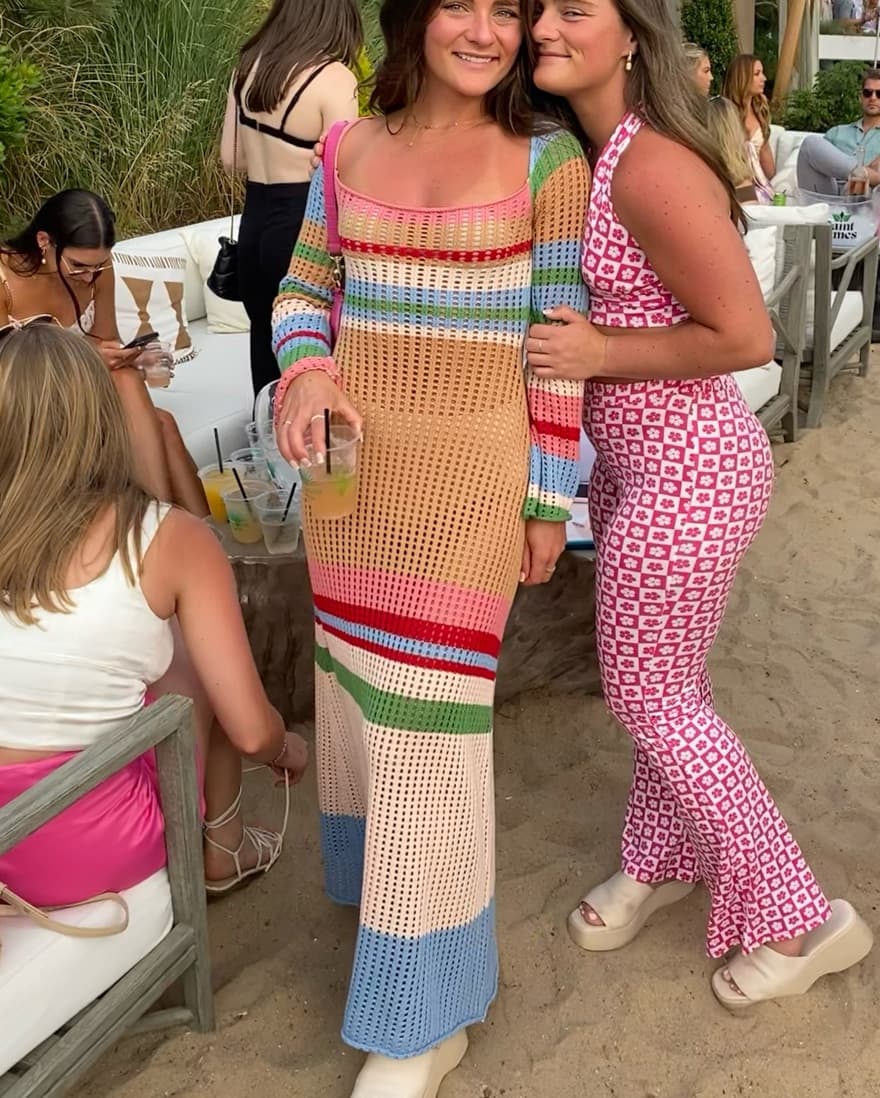 Crochet Colorful Longsleeve dress - Image 1