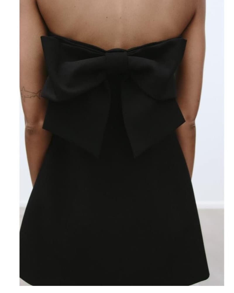 Zara Strapless Bow Dress - Image 3