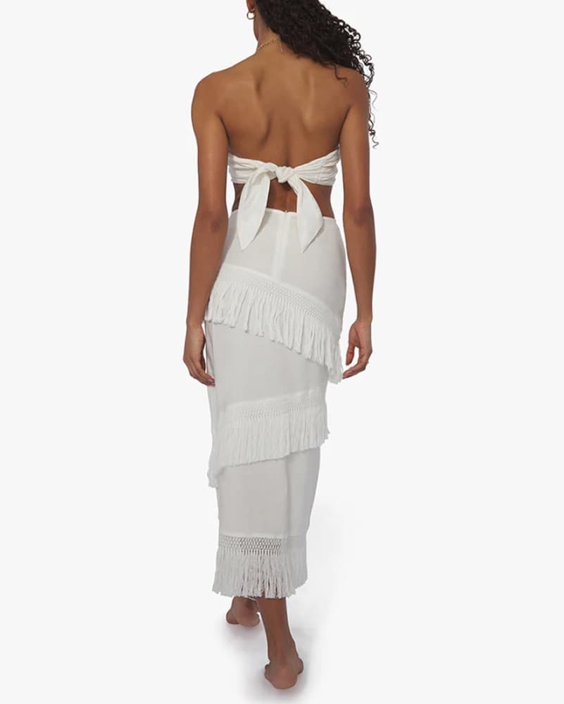 WeWoreWhat Bandana Wrap Linen Halter Top - Image 4