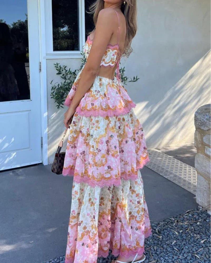  ZIMMERMANN Laurel Frill Maxi Dress 0P - Image 4