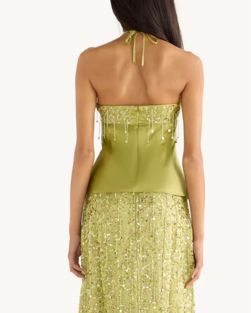 Asta Resort Yasmin Beaded Halter - Green - Image 5