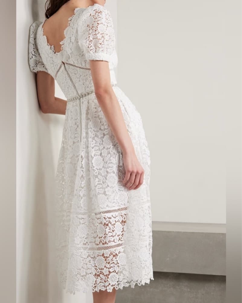 Self Potrait Embellished Lace Midi Dress - Image 4