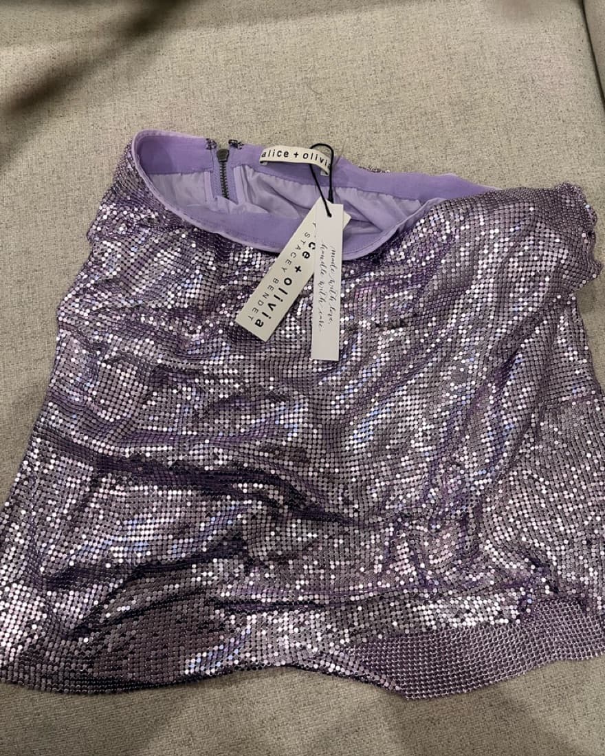 Alice + Olivia Purple Sequin Skirt  - Image 4